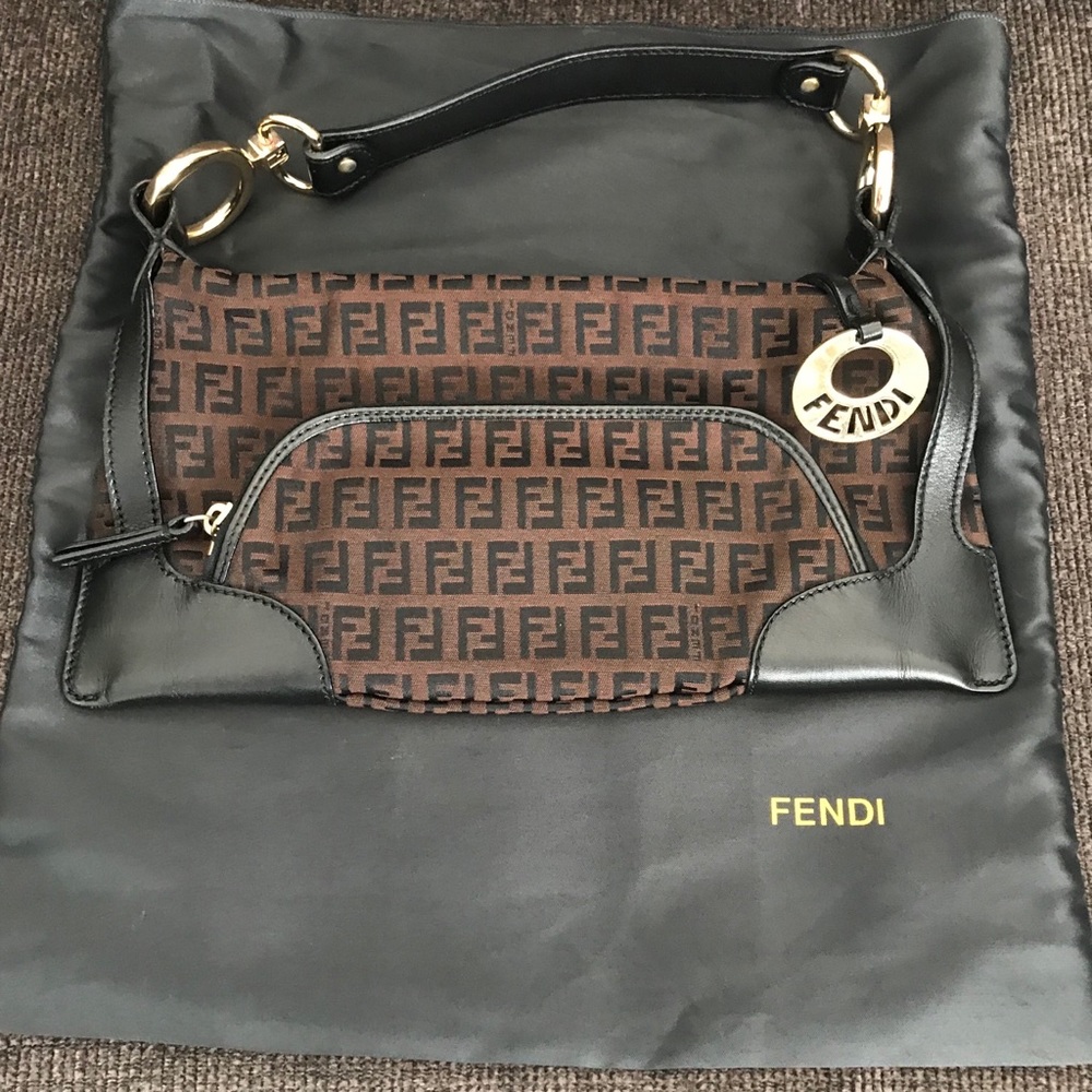 Fendi Zucca Leather Trim Authentic
